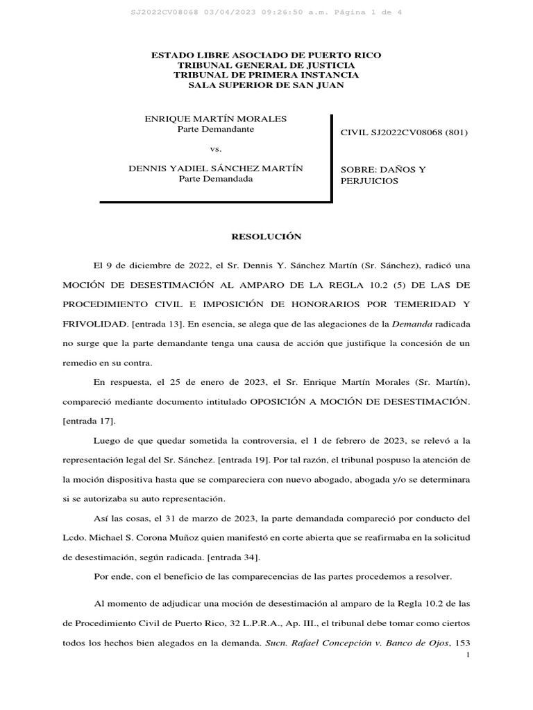 Estado Libre Asociado de Puerto Rico Tribunal General de Justicia ...