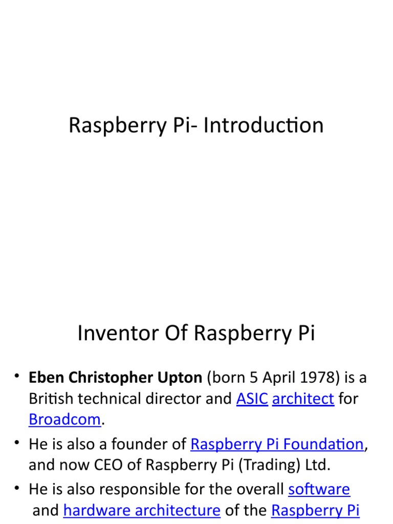Raspberry Pi-Introduction | PDF | Raspberry Pi | Computer Engineering