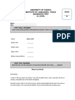 A1 Level - Diagnostic Test