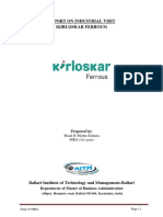 Report On Industrial Visit (Kirloskar Ferrous) : Prepared by
