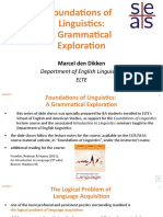 Foundations of Linguistics: A Grammatical Exploration