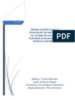 Modelo Analítico para La Formulación de Estrategias en La Etapa de Insumos. Actividad Evaluativa Eje 3 - Gerencia Estratégica