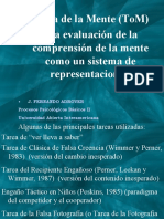 Teoría de La Mente (Tom) Y La Evaluación de La Comprensión de La Mente Como Un Sistema de Representaciones