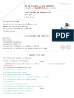 Informe de Diagnosis Del Vehículo: Pre-Reparación