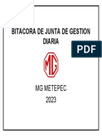 Bitacora de Junta de Gestion Diaria: MG Metepec 2023