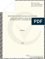 Propuesta de Servicio de Capacitación Curso Estadística Aplicada A La Investigacion Y Analisis de Datos