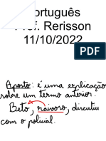 Português Prof. Rerisson 11/10/2022
