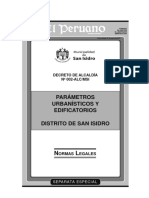 Parámetros Urbanísticos Y Edificatorios Distrito de San Isidro