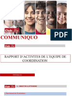Rapport D'activites Hebdomadaire de L'equipe de Coordination CDV