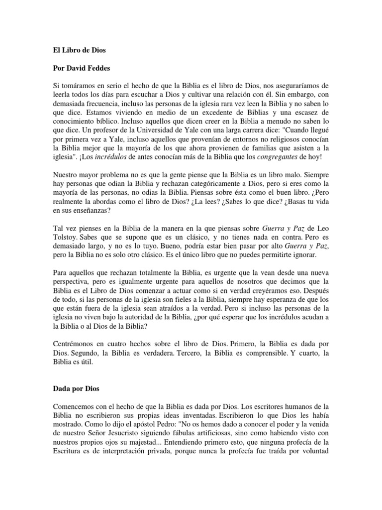 La Biblia: El Libro de Dios y su Verdad | PDF | Biblia | Verdad