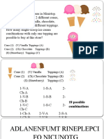 Problem: Cone (1) (V) Vanilla Toppings (A) Cone (2) (CH) Chocolate Toppings (B) (S) (Strawberry) Toppings (C)