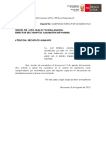 Solicito: Compensatorio Por Onomastico Señor: Dr. Jose Carlos Tavera Aragon Director Del Hospital San Martin de Porres Atención: Recursos Humanos