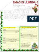 Christmas Is Coming Basic Reading With A Poem On T Reading Comprehension Exercises - 93377