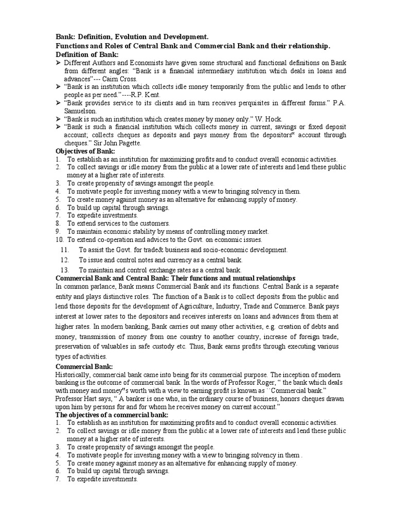 Bank Its Origin, Meaning, Objectives & Function PDF Banks