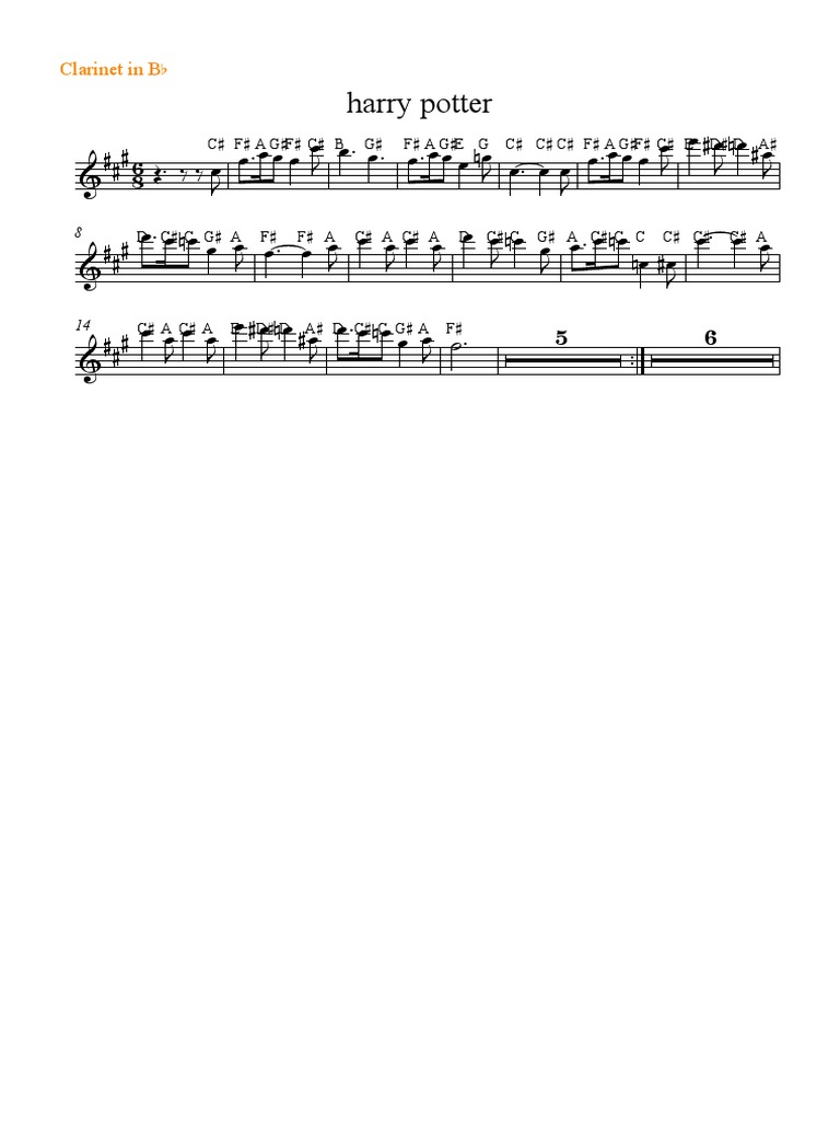 Harry Potter Clarinet Sheet Music | PDF