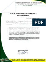 Acta de Compromiso de Operacion Chanchamayo