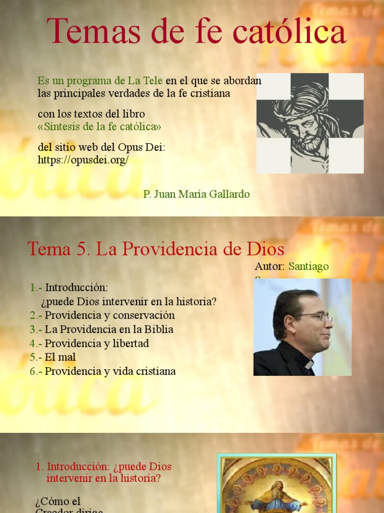 Tema 5. La Providencia de Dios | PDF | Tomás de Aquino | Dios