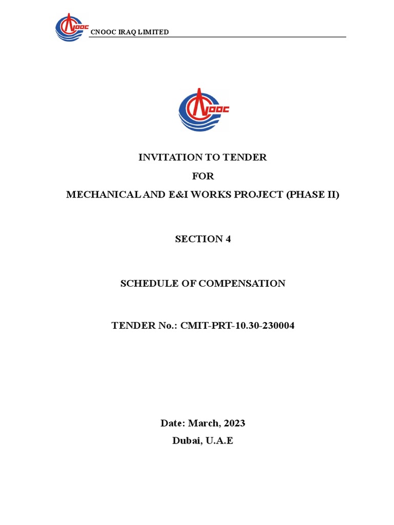 4.0. 230004 Section4 Itt Scheduleofcompensation | PDF | Concrete ...