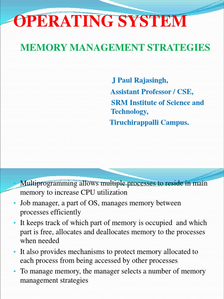 Operating System: Memory Management Strategies | PDF | Process ...