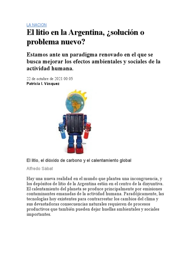 Litio en Argentina: Oportunidades y Riesgos | PDF | Residuos | Agua