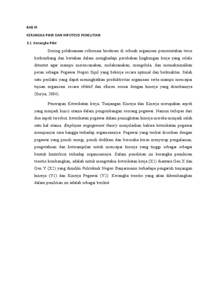 Bab Iii Kerangka Pikir Dan Hipotesis Penelitian 3.1 Kerangka Pikir | PDF