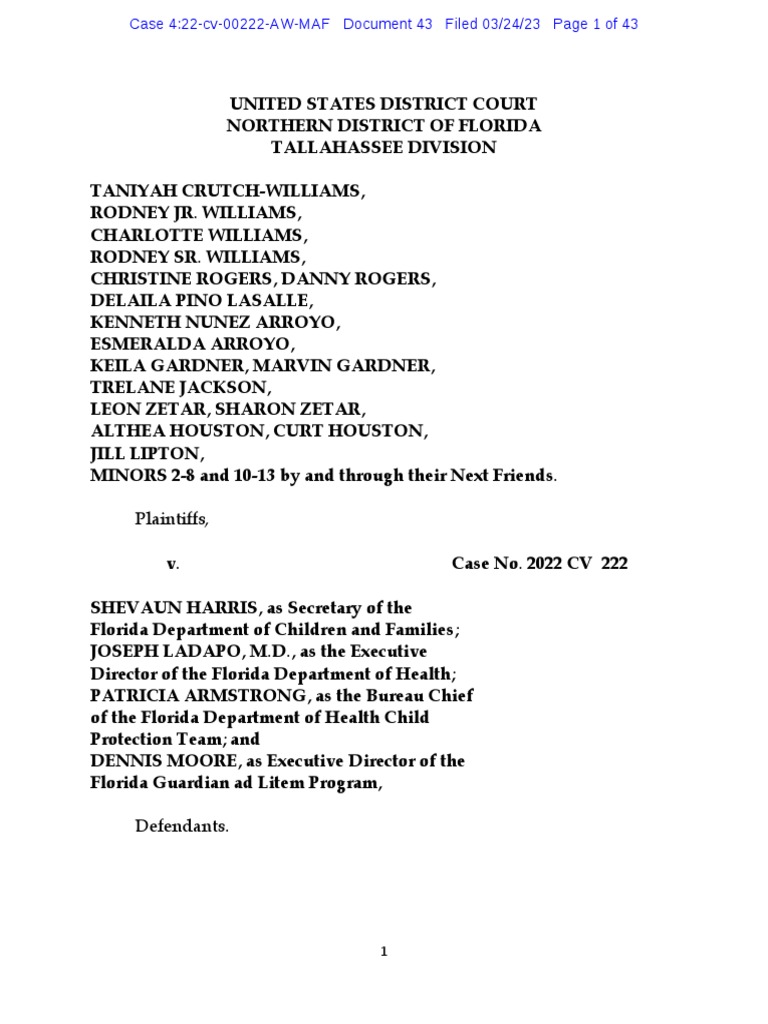 DCF Amended Complaint March 23 PDF Injunction Contact (Law)