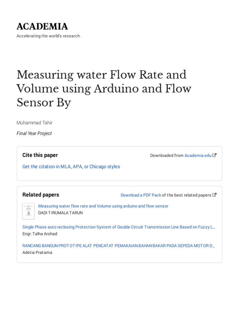 Measuring Water Flow Rate and Volume Using Arduino and Flow Sensor By ...