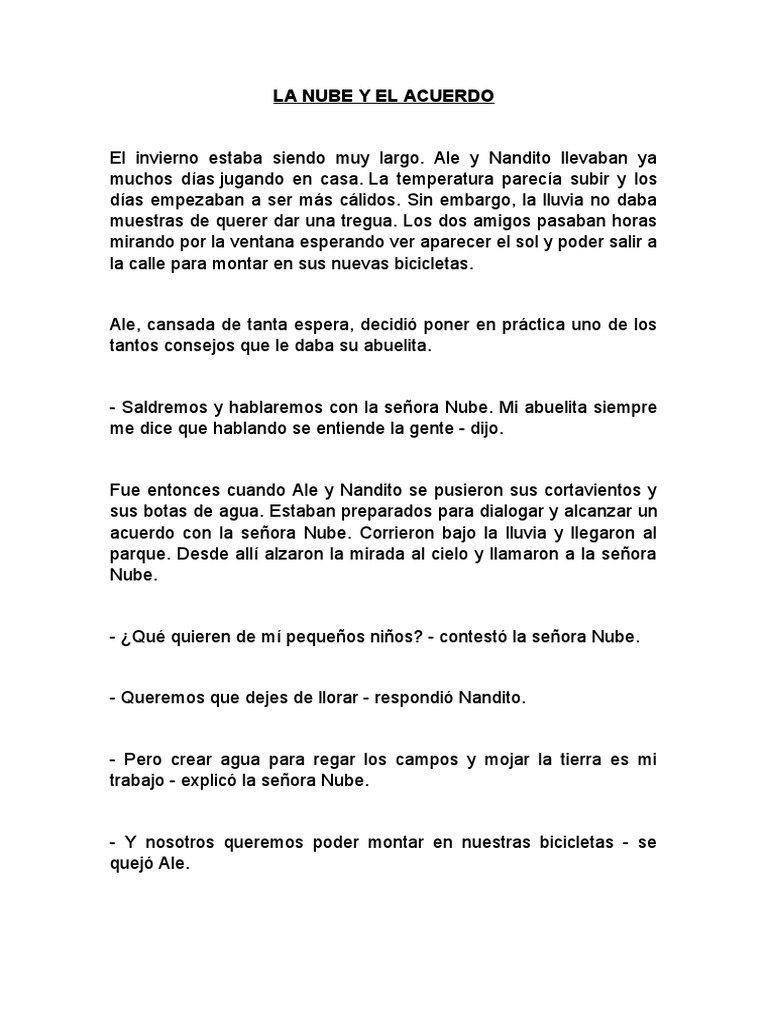 La Nube y el Acuerdo Infantil | PDF