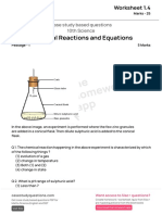 Chemical Reactions and Equations: Case Study Based Questions 10th Science