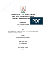 Universidad Laica Eloy Alfaro de Manabí Facultad de Ciencias Agropecuarias Escuela de Ingeniería Agroindustrial