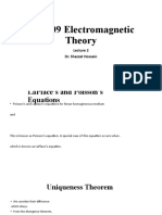 EE8409 Electromagnetic Theory: Dr. Shazzat Hossain