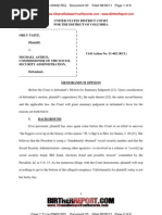 Download Taitz v Astrue USDC DC Memorandum OPINION Signed by Chief Judge Royce C Lamberth by ObamaRelease YourRecords SN63587952 doc pdf
