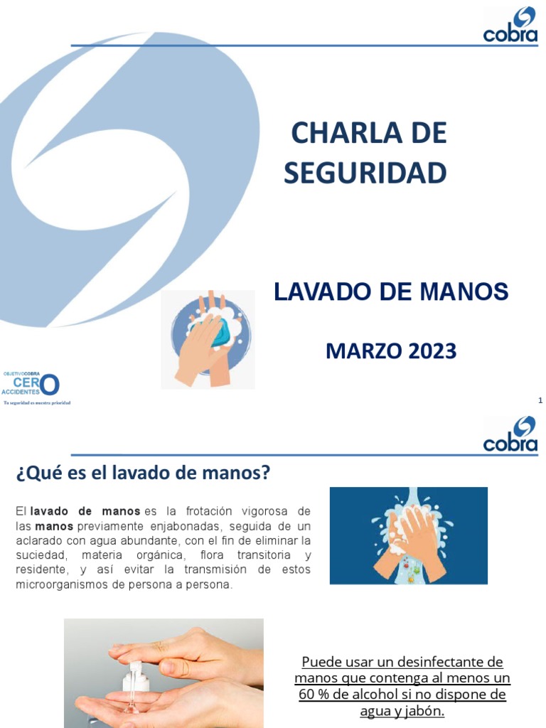 Charla de Seguridad Lavado de Manos | PDF | Lavado de manos | Ciencias ...