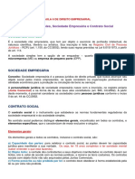 Sociedade Simples, Sociedade Empresária e Contrato Social