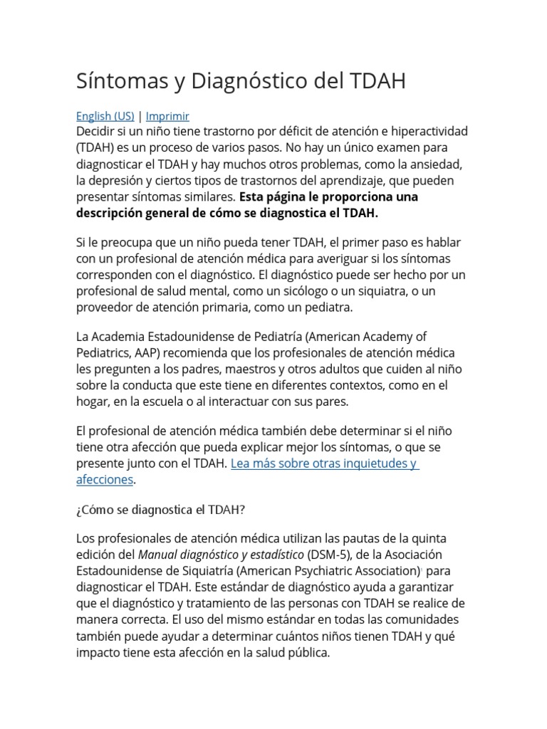 TDH 4 | PDF | Desorden hiperactivo y deficit de atencion | Síntoma