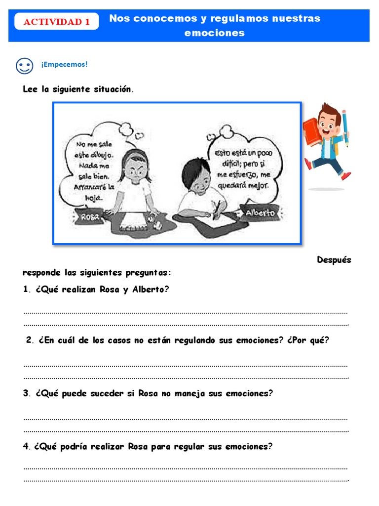 E1 A1 Ficha Nos Conocemos y Regulamos Nuestras Emociones | PDF