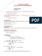 Chapitre 0 Calcul Litteral Et Identites Remarquables: 1.calcul Littéral (Rappels de 4ème)