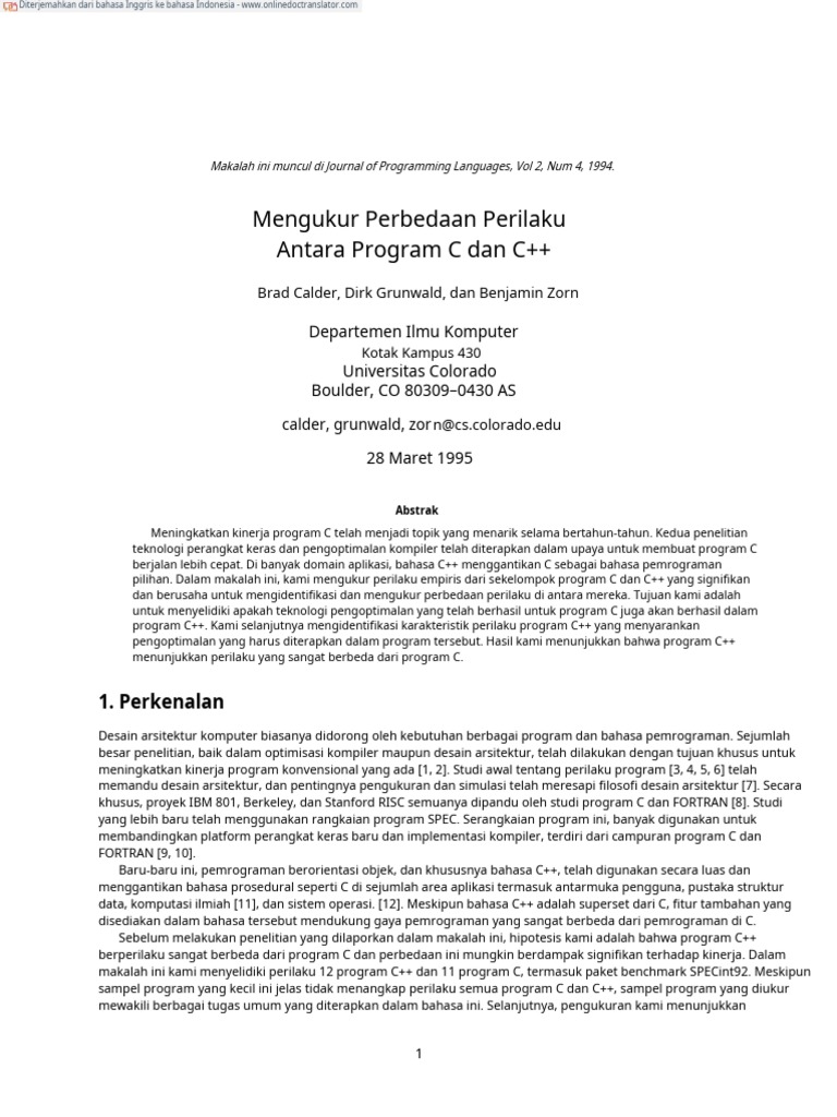 Perbandingan Perilaku Program C dan C++ | PDF | Komputer