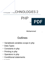 Web Technologies 2: Mohammed
