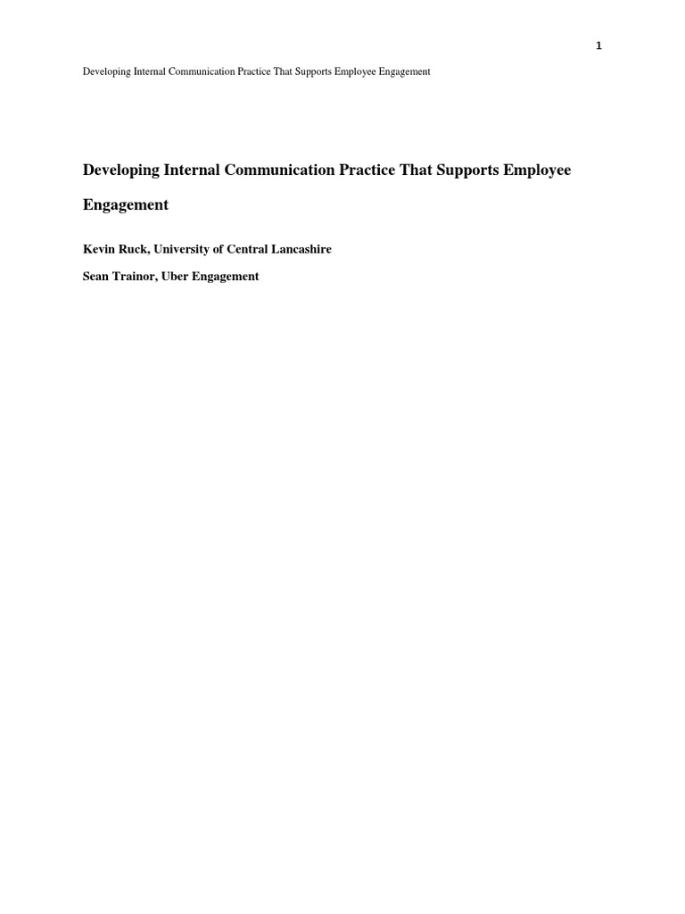 Enhancing Internal Communication for Engagement | PDF | Communication ...