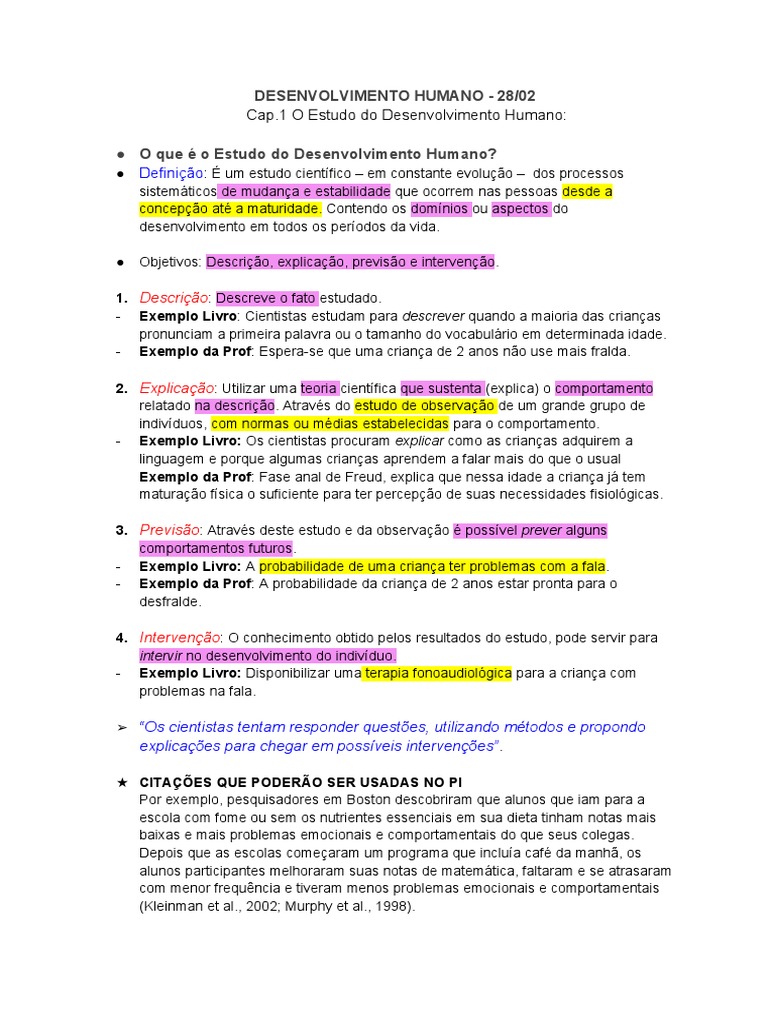 Estudo do Desenvolvimento Humano | PDF | Aprendizado | Comportamento