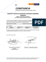 Constancia: Segurity Apostol Santiago Sociedad Anonima Cerrada