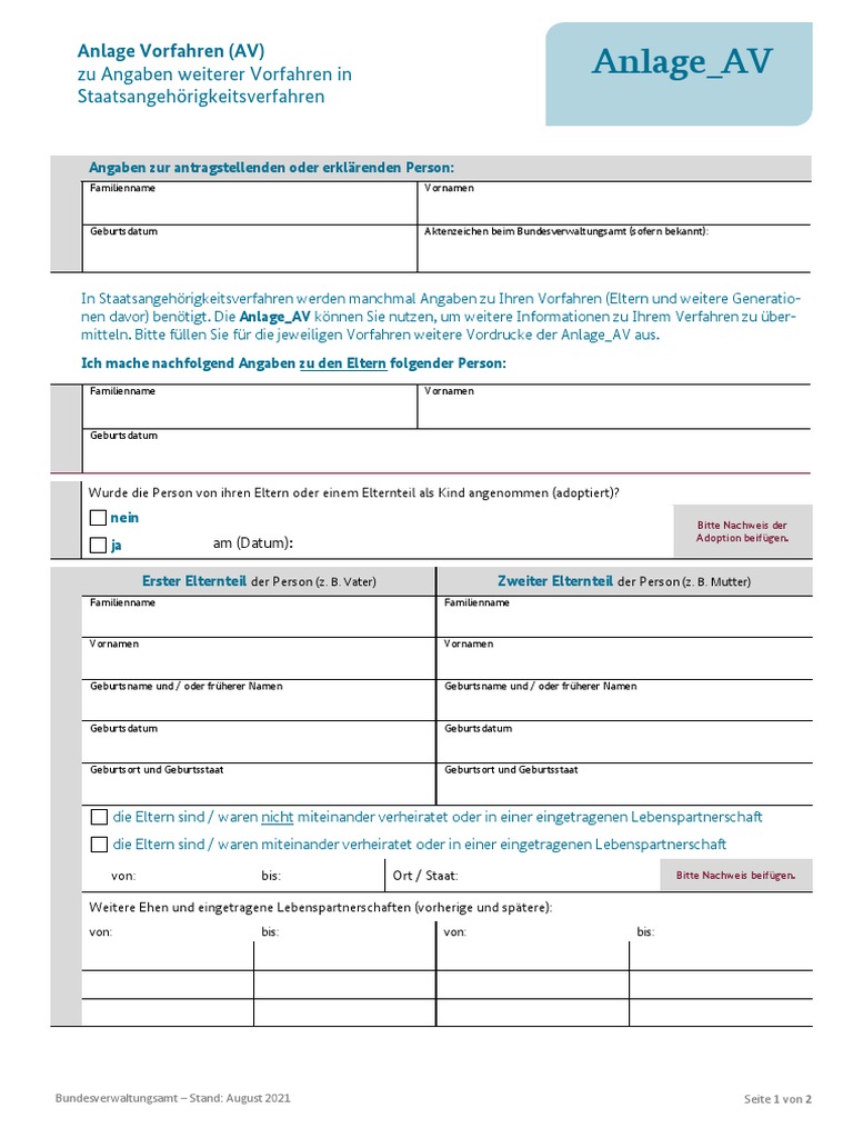 Anlage AV | PDF