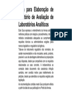 Guia para Elaboração de Relatório de Avaliação de Laboratórios Analíticos