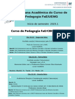 Semana Acadêmica Do Curso de Pedagogia Fae/Uemg