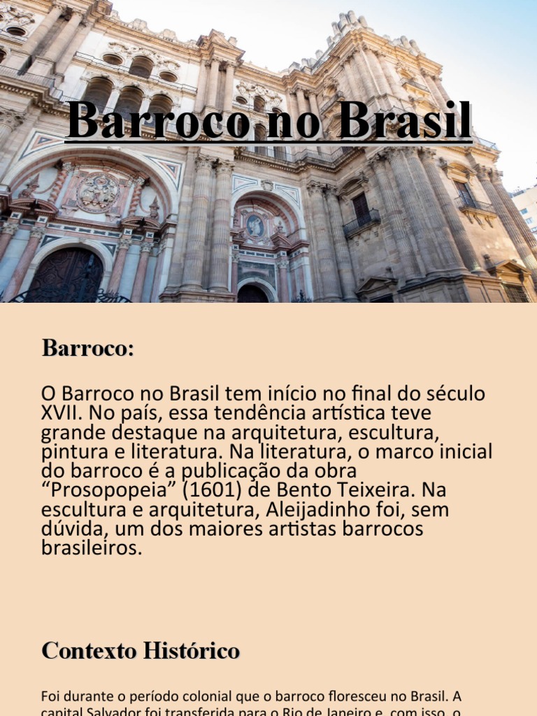 Contexto Histórico do Barroco no Brasil | PDF | Brasil