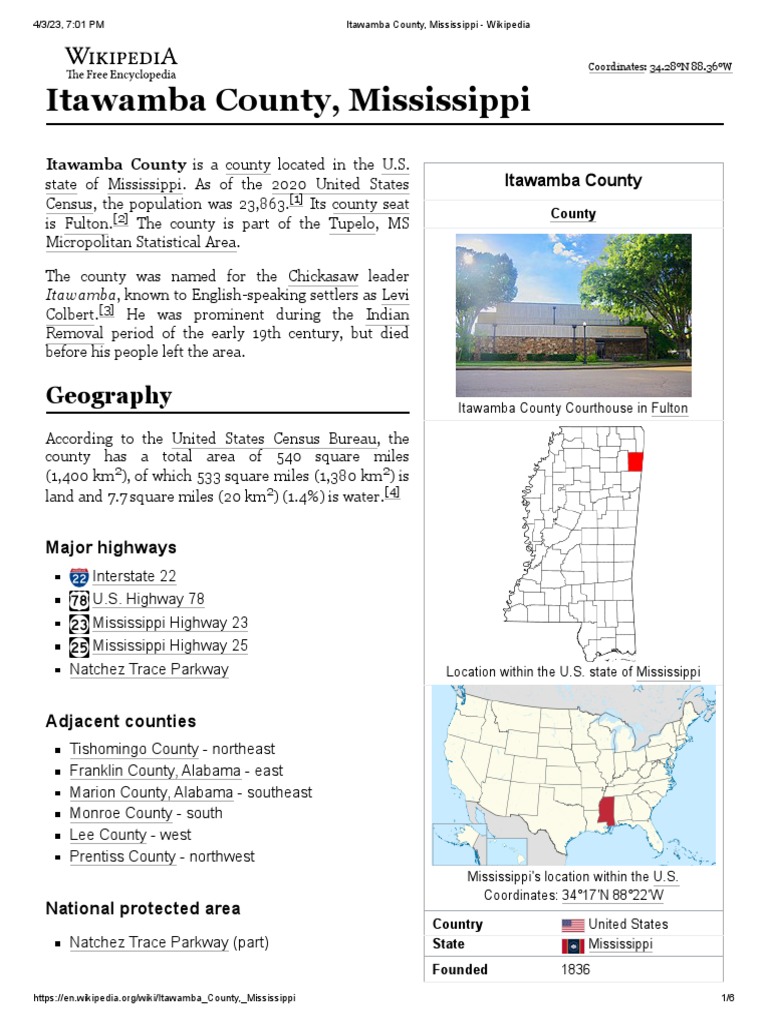 Itawamba County, Mississippi Wikipedia PDF Race And Ethnicity In