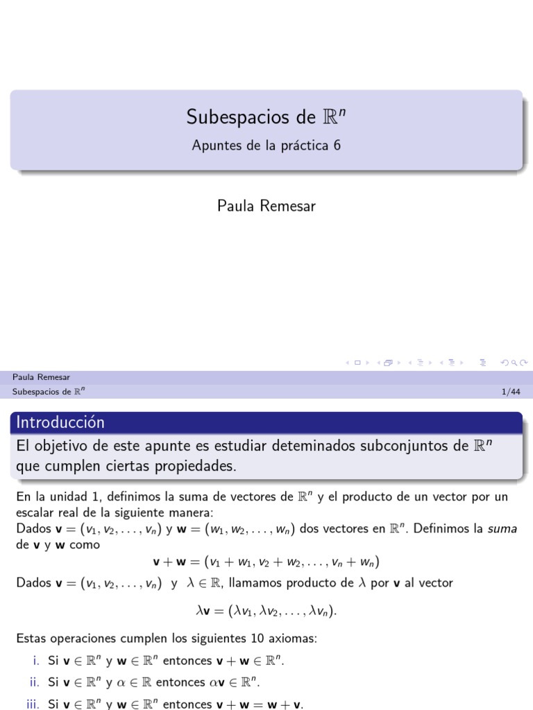 Algebra p6 Apunte | PDF | Espacio vectorial | Ecuaciones