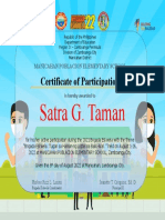Satra G. Taman: Certificate of Participation