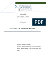 Estadística: Cuartiles, deciles y percentiles